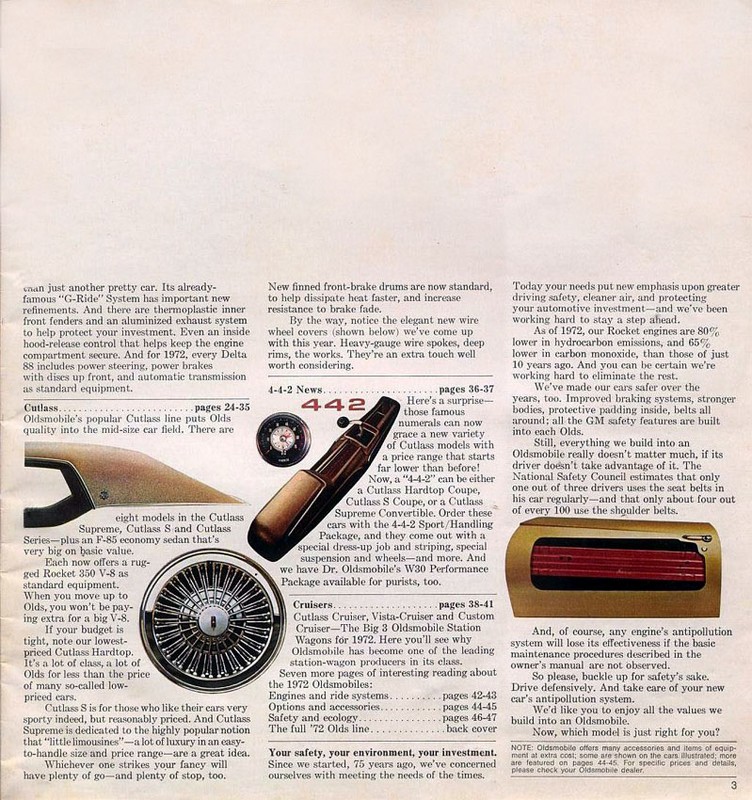 1972 Oldsmobile Full-Line Brochure Page 8